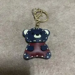 クマ型レザーキーホルダー ネイビー