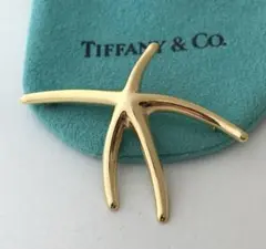 Tiffany K18YG スターフィッシュ ブローチ美品