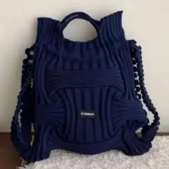 ネイビーニットリュック　可愛い　お洒落　個性的　カジュアル　新品　未使用