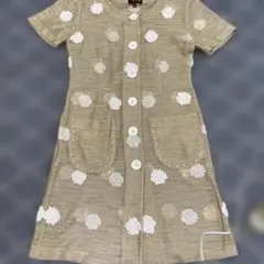 MAEDA JUNKO ベージュ 花柄 半袖ワンピース