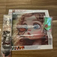 ダイヤモンドアートキット 女の子と蝶 30×30cm