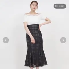 ROYAL PARTYリブTシャツ レース装飾