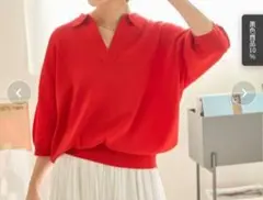 フリークスストア　半袖ポロ襟 スキッパー サマーニット