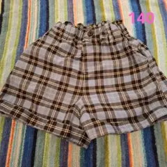 チェック　ショートパンツ140