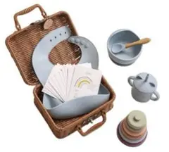 【新品】Promise Babe ベビーギフトセット シリコン製 食器 ブルー