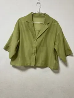 LOWRYS farmシアーショートシャツ オリーブグリーン