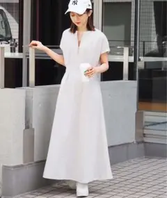 tiptop スムースタック裾フレアフレンチワンピース