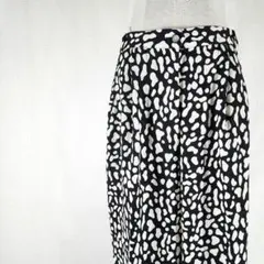 美品 イージーパンツ 総柄 モノクロ ゆったりサイズ ユニセックス 13 L〜