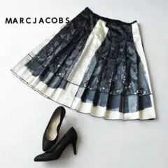 マークジェイコブス【M】シルク調 ミモレ丈 プリーツ スカート