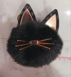 ふわふわ黒猫キーホルダー☆