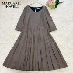【美品】マーガレットハウエル　プリーツワンピース　コットン　オーバーサイズ　1