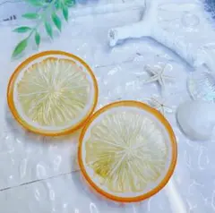 オレンジスライス ヘアクリップ 2個セット　みかんクリップ