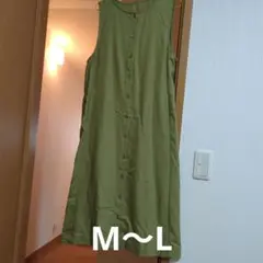 ノースリーブロングワンピース オリーブグリーン