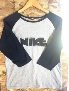 NIKE 七分袖カットソー L グレー/ブラック