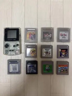 【動作品】ゲームボーイカラー　本体クリア　ソフト10本セット