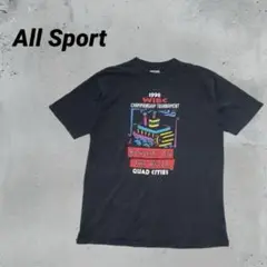 90s All Sport ブラック　ヴィンテージ　半袖Tシャツ　Lサイズ