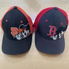 NEW ERA×MLB×ミッキー　キッズキャップ　2点セット