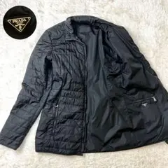 【極美品】 プラダ ダウンジャケット 三角ロゴ ブラック テスートナイロン M
