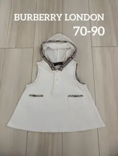 【BURBERRY LONDON】フード付きノースリーブワンピース70サイズ