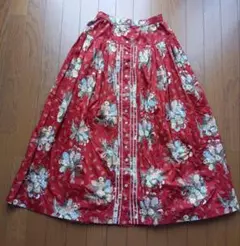 VALERE RUE 花柄　ロングスカート　リッチガール　赤×花柄　レトロ　9