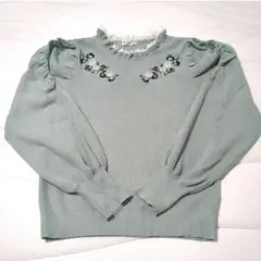 アクシーズファム axes femme 刺繍バルーン袖　長袖ニット