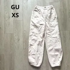ジーユー GU 淡いピンク カーゴパンツ ウエストゴム 小さいサイズ XS