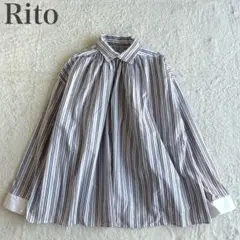 リトストラクチャー 美品 完売品 2way グラデーション シャーリングシャツ