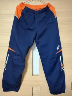 【サッカー】アシックス　ロングパンツ Mサイズ 紺色
