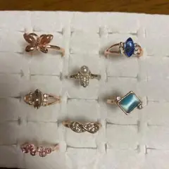 ピンクゴールドステンレスring7本セット