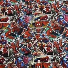 49cm スパイダーマン マーベル 綿　生地　布　シーチング　コミック風