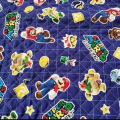 スーパーマリオ キルティング生地 ネイビー