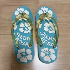 ALBA ROSA ハイビスカス柄サンダル