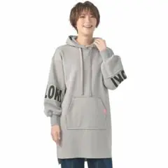 QVC☆キッキ☆裏起毛袖プリントチュニックパーカー( * ॑꒳ ॑*)黒M