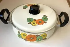 ⭐︎新品　未使用品⭐︎両手鍋　寿工業　昭和レトロ　ホーロー