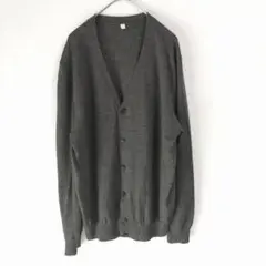 〈トップバリュ〉カーディガン　Ｖネック　ダークグレー　大きめ　メンズ　LL