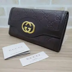 (C0055)GUCCI 長財布 スーキー インターロッキング ダークブラウン