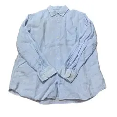 UNIQLO ユニクロ 麻 リネン シャツ 水色 L