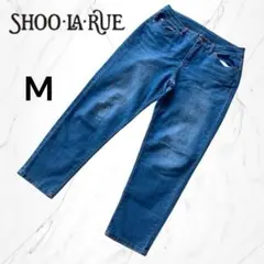 【SHOO-LA-RUE】薄手ストレッチストレートデニムパンツM ブルーゆったり