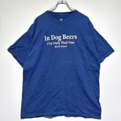 ヘインズ　In Dog Beers Tシャツ ネイビー　夏　半袖　メンズ