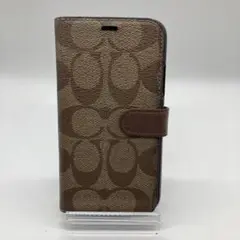 コーチ 手帳型 iPhoneケース ブラウン ロゴ X XS対応