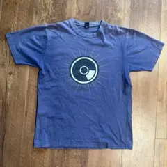 y2k 00s UnitedネイビーサンフェードグラフィックプリントTシャツ　M