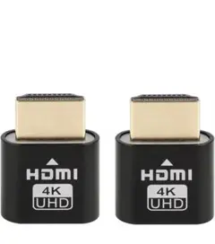 HDMI 仮想ディスプレイ ダミープラグ 4K60Hz対応 (ブラック, 2個)