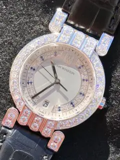 ハリーウィンストン 腕時計 プルミエール 純正ダイヤ サファイア ボーイズサイズ
