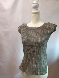 チェック柄クシュクシュトップス　Мサイズ