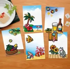 さくらほりきり　さくらあーと　布で作る夏のおたよりセット（E）