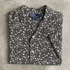 90s Poloラルフローレン CLAYTON 花柄 オープンカラー シャツ M