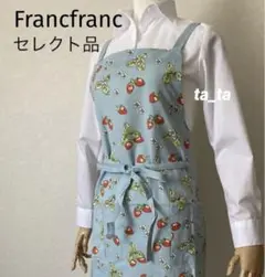フランフラン イチゴ柄エプロン ブルー francfranc レディース