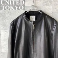 UnitedTokyo ラムレザー シングル ライダースジャケット ブラック