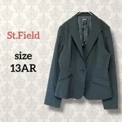 St.Field【13AR】テーラードジャケット シングルボタン ブラック 無地