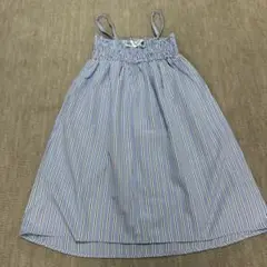 キャミワンピース 青と白のストライプ 150